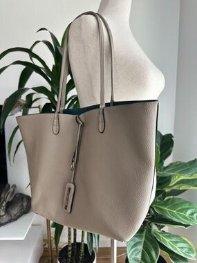 Taupe Structured Tote Bag Medium